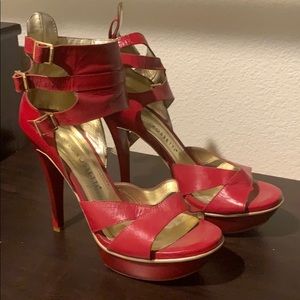 Leather Red High heels